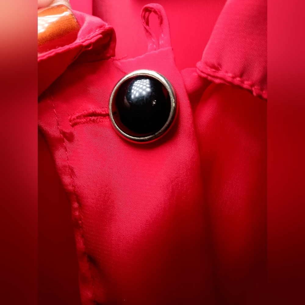 Fitting Image Vintage Red Structured Blouse Size 18 - Picture 5 of 11